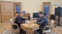 Встреча Председателя Национального банка РЮО Сослана Бекоева и заместителя Председателя ЦБ РФ Сергея Белова