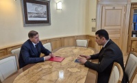 Встреча Председателя Национального банка Республики Южная Осетия Сослана Бекоева и заместителя Председателя Банка России Сергея Белова